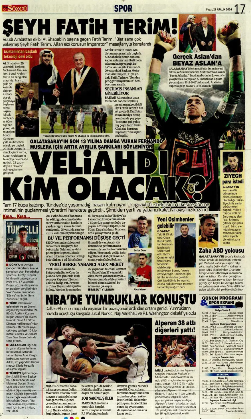 "Galatasaray'dan dünya yıldızı operasyonu" (29 Aralık 2024 spor manşetleri) 9