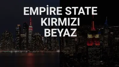 Depremzedeler için Türk bayrağının renkleriyle ışıklandırıldı