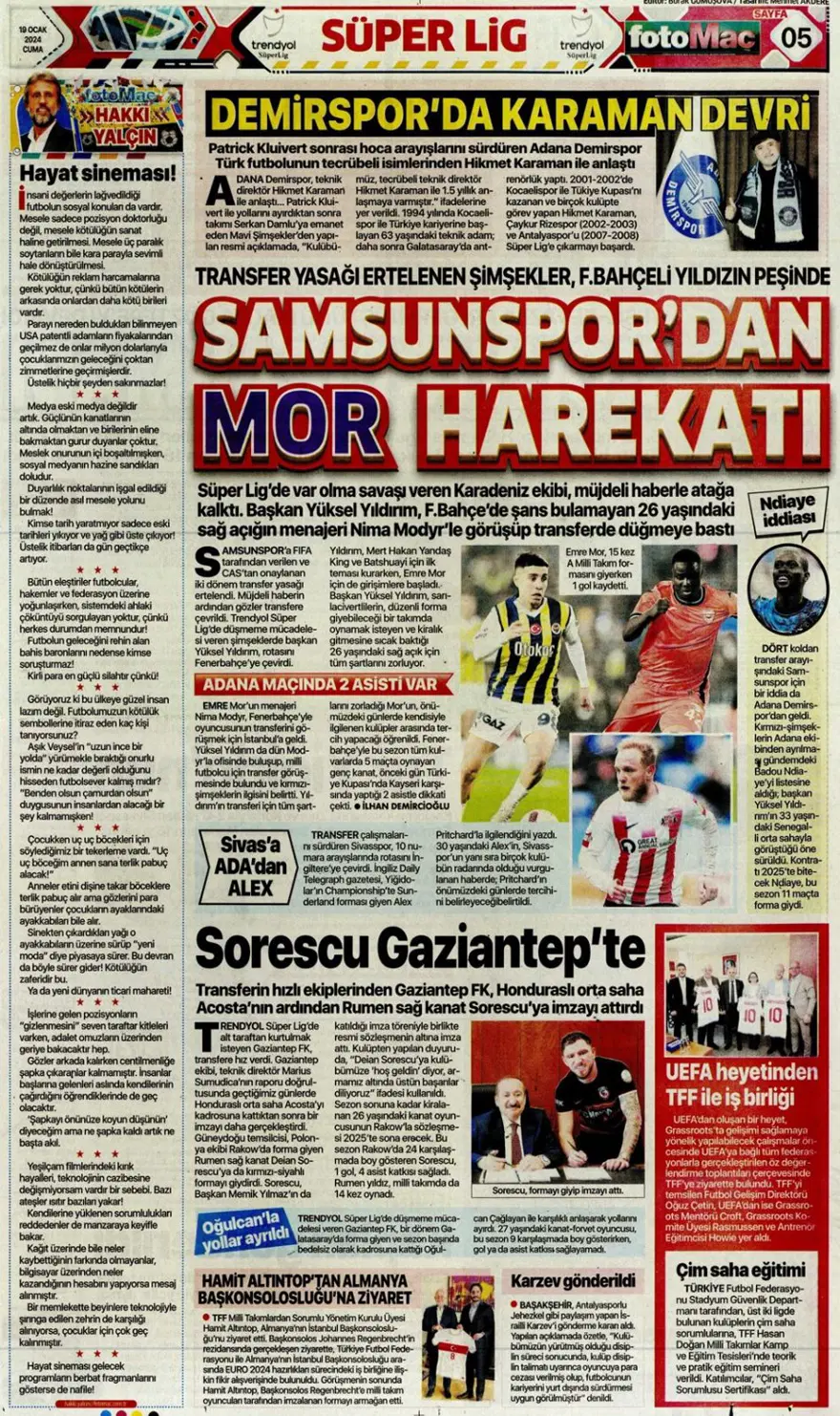 "Fenerbahçe'ye yeni Alex" (19 Ocak 2024 spor manşetleri) 15 "Fenerbahçe'ye yeni Alex" (19 Ocak 2024 spor manşetleri) 15