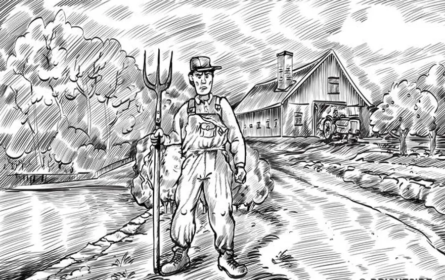 2. Çiftçinin karısı nerede? 1