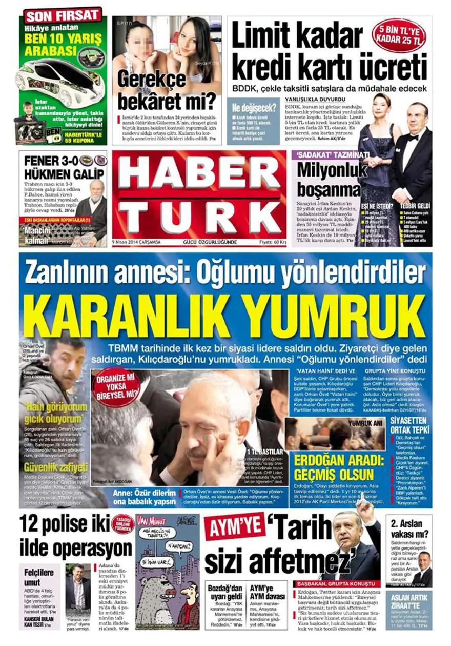 Günün gazete manşetleri - 9 Nisan 2014 