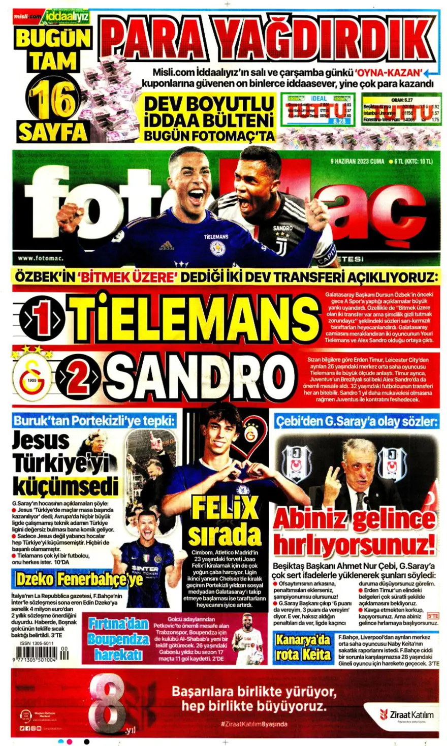 Günün spor manşetleri (9 Haziran 2023) 2