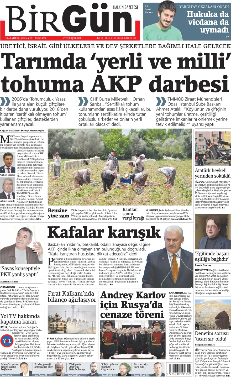 Gazete manşetleri-23.12.2016 8