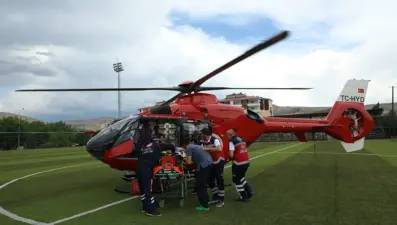Ambulans helikopter 72 yaşındaki hasta için havalandı