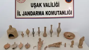 Uşak'ta 18 parça tarihi eser ele geçirildi
