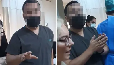 Hastanede doktor ve hastanın 'maske' tartışması