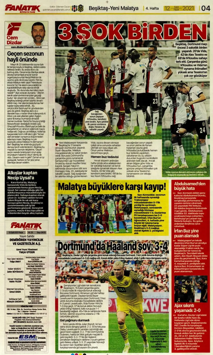 Günün spor manşetleri (12 Eylül 2021) 6 Günün spor manşetleri (12 Eylül 2021) 6