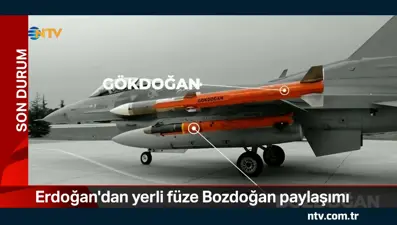 Erdoğan'dan yerli füze Bozdoğan paylaşımı