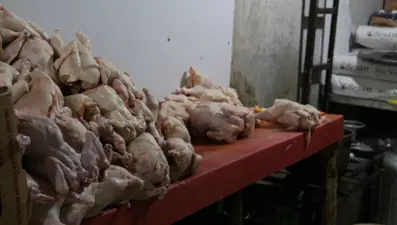 Döner imalathanesinde mide bulandıran görüntüler