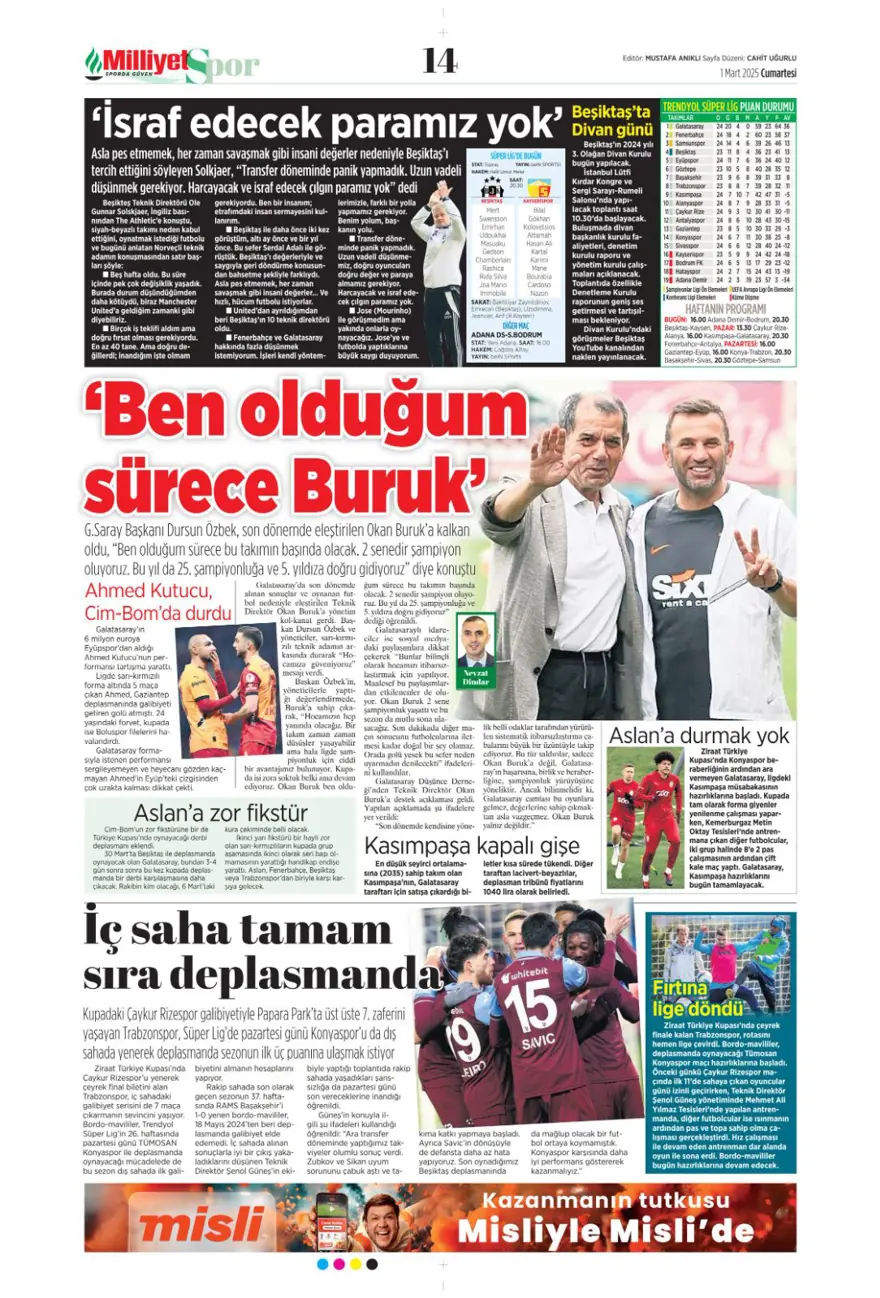 "Galatasaray Brezilyalı kaleciyle anlaştı" (1 Mart 2025 spor manşetleri) 20