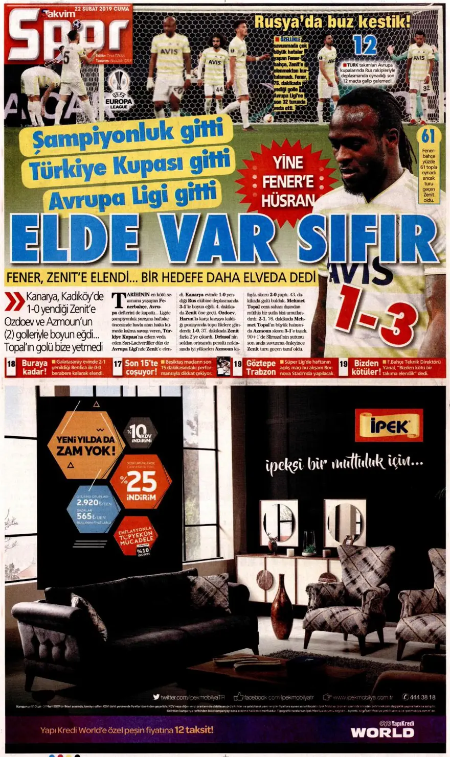 Günün spor manşetleri (22 Şubat 2019) 19