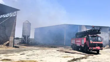 Kırklareli'de yem deposunda yangın çıktı