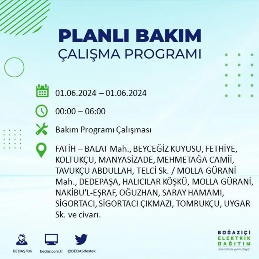 İstanbul'un 18 ilçesinde elektrik kesintisi yaşanacak: Elektrikler ne zaman gelecek? (1 Haziran BEDAŞ kesinti programı) 33 İstanbul'un 18 ilçesinde elektrik kesintisi yaşanacak: Elektrikler ne zaman gelecek? (1 Haziran BEDAŞ kesinti programı) 33