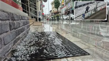 Düzce'de dolu paniği
