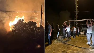 Düğünü bırakıp yangına koştular