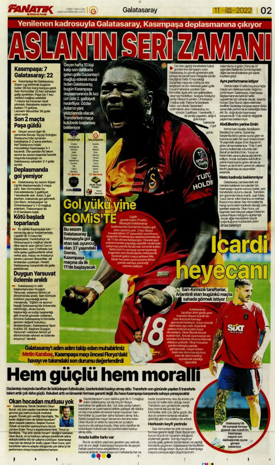 Günün spor manşetleri (11 Eylül 2022) 7