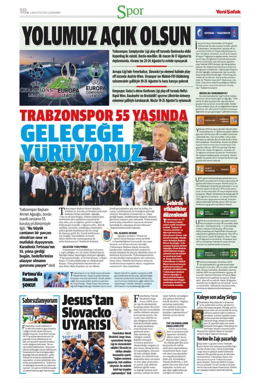 Günün spor manşetleri (3 Ağustos 2022) 18
