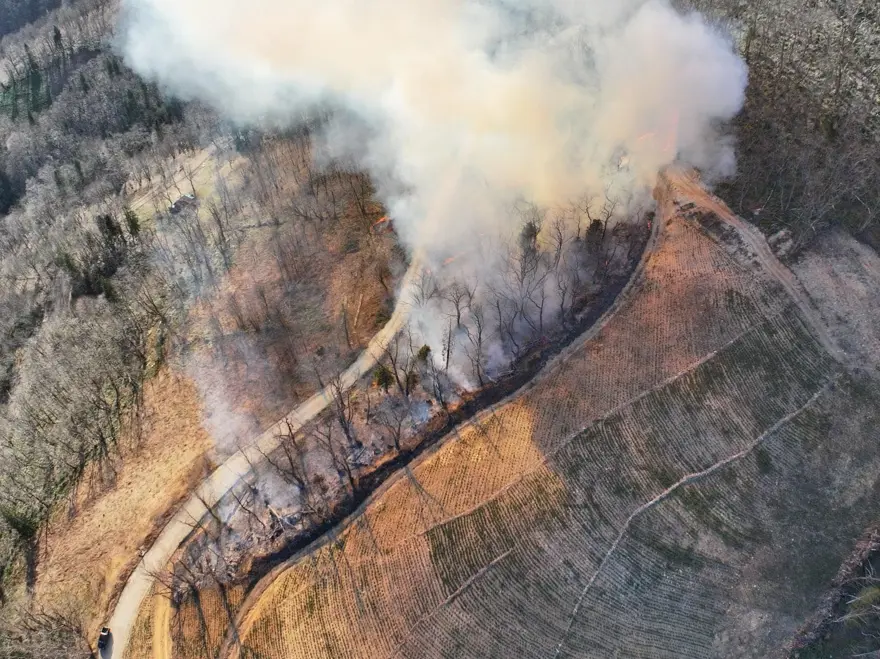Trabzon’da örtü yangını: Ekipler müdahale ediyor 4