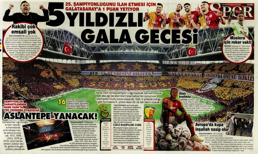 "Devler Ligi hediyesi Silva" (18 Mayıs 2025 spor manşetleri) 21 "Devler Ligi hediyesi Silva" (18 Mayıs 2025 spor manşetleri) 21