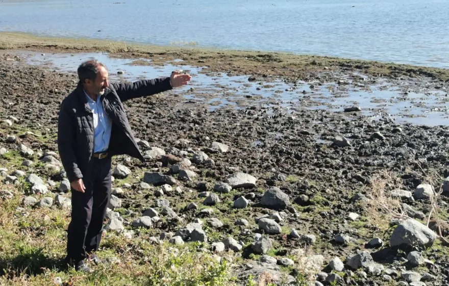 Çıldır Gölü'nde de sular çekildi 7