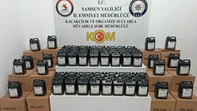 Samsun'da 1 ton etil alkol ele geçirildi