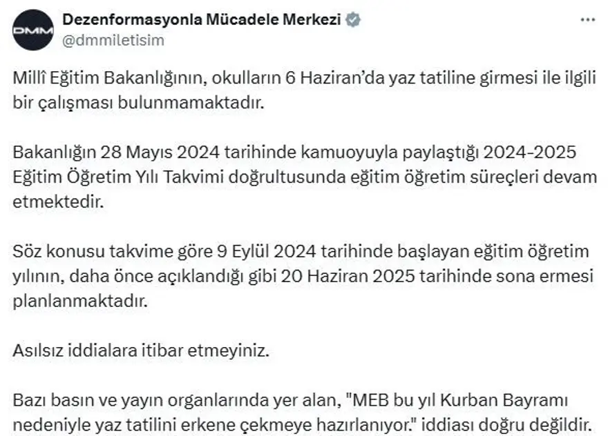 OKULLARIN ERKEN KAPANACAĞI İDDİASI YALANLANDI 2