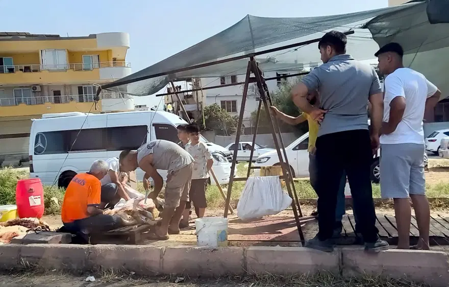 Yine yasağa aldırış etmediler: Kurbanlıkları kaldırımlarda ve yol kenarlarında kestiler 1