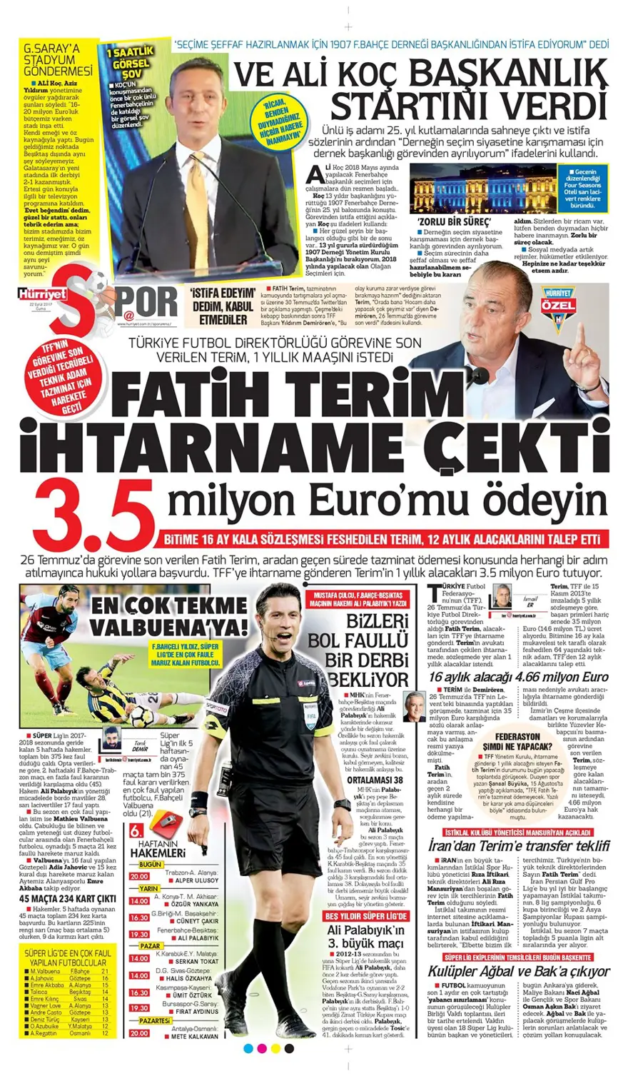 Günün spor gazeteleri (22 Eylül 2017) 4