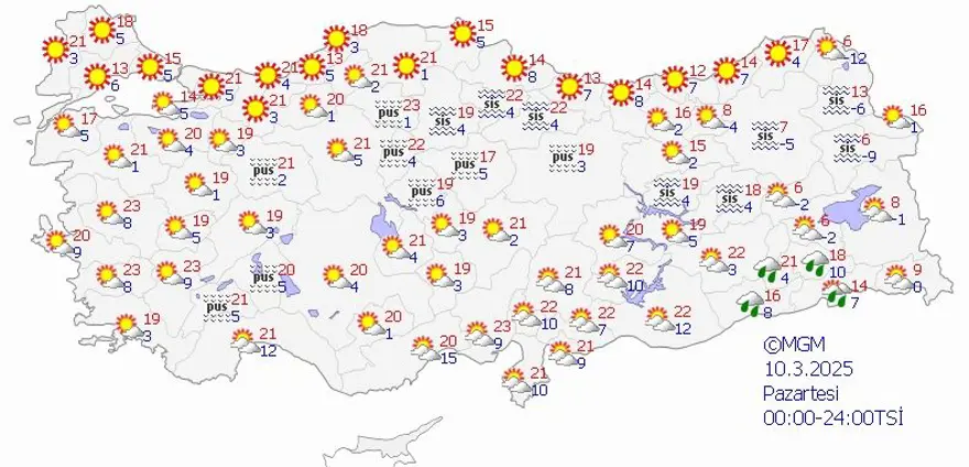 10 MART PAZARTESİ HAVA NASIL OLACAK? 2