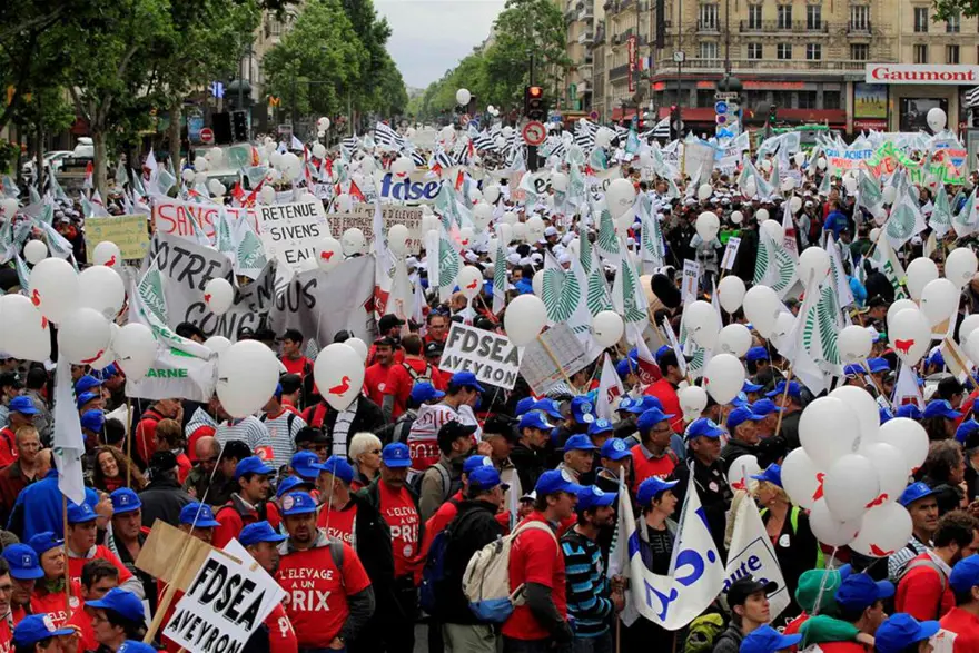 Hayvan yetiştiricileri Paris'te 6