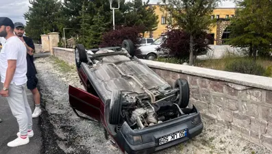 Kediye çarpmamak isterken takla attı