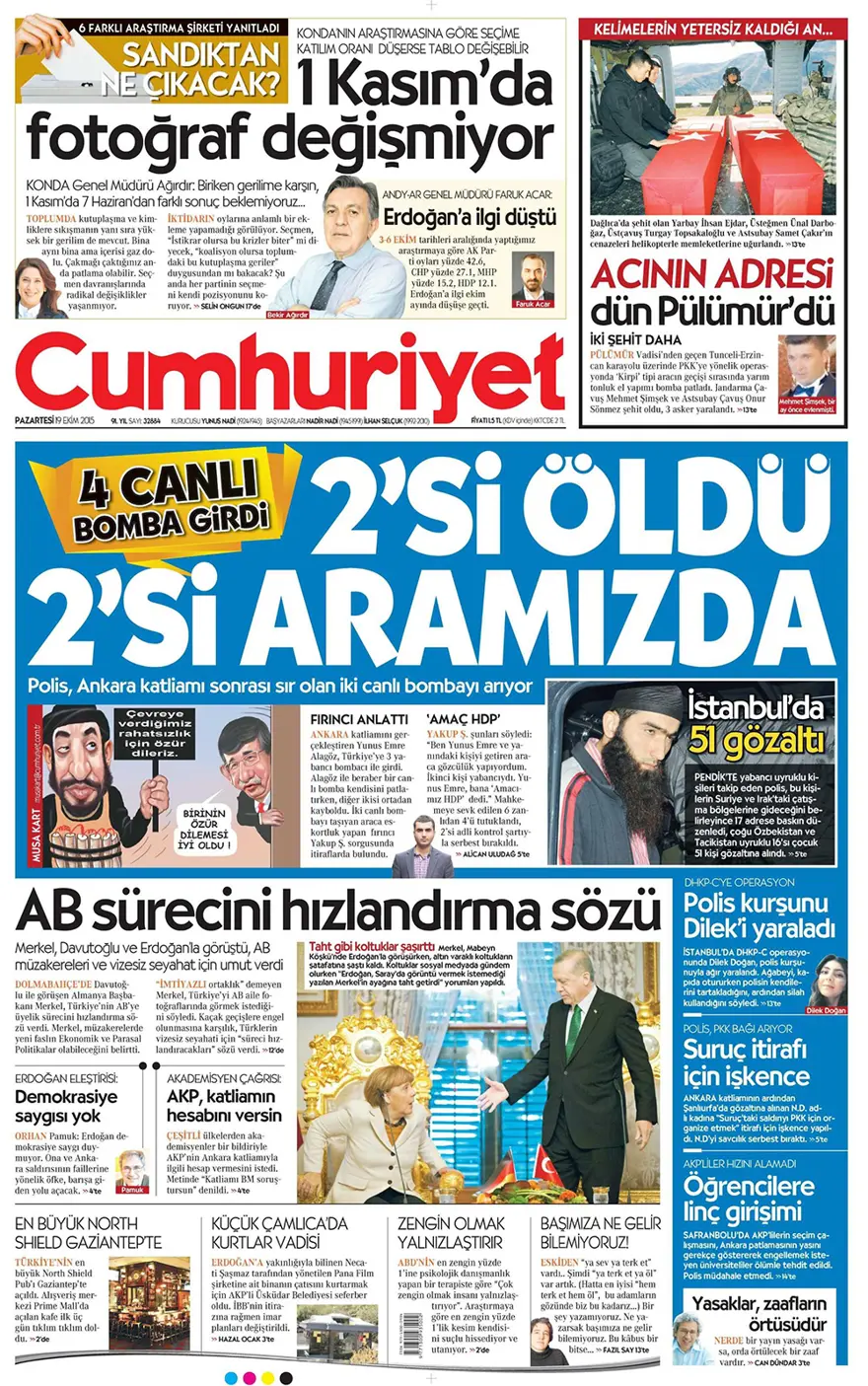 Günün gazete manşetleri - 19 Ekim 2015 8