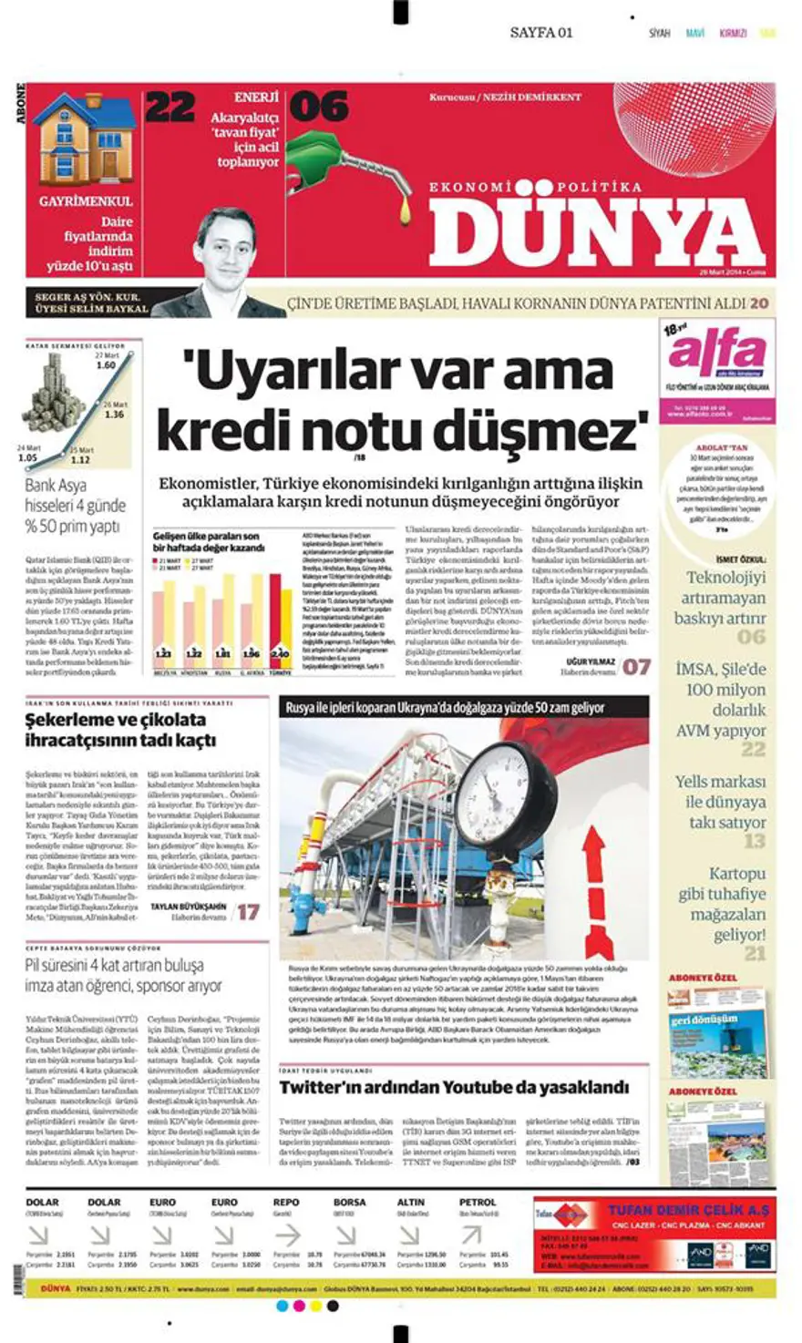 Günün gazete manşetleri - 28 Mart 2014 15