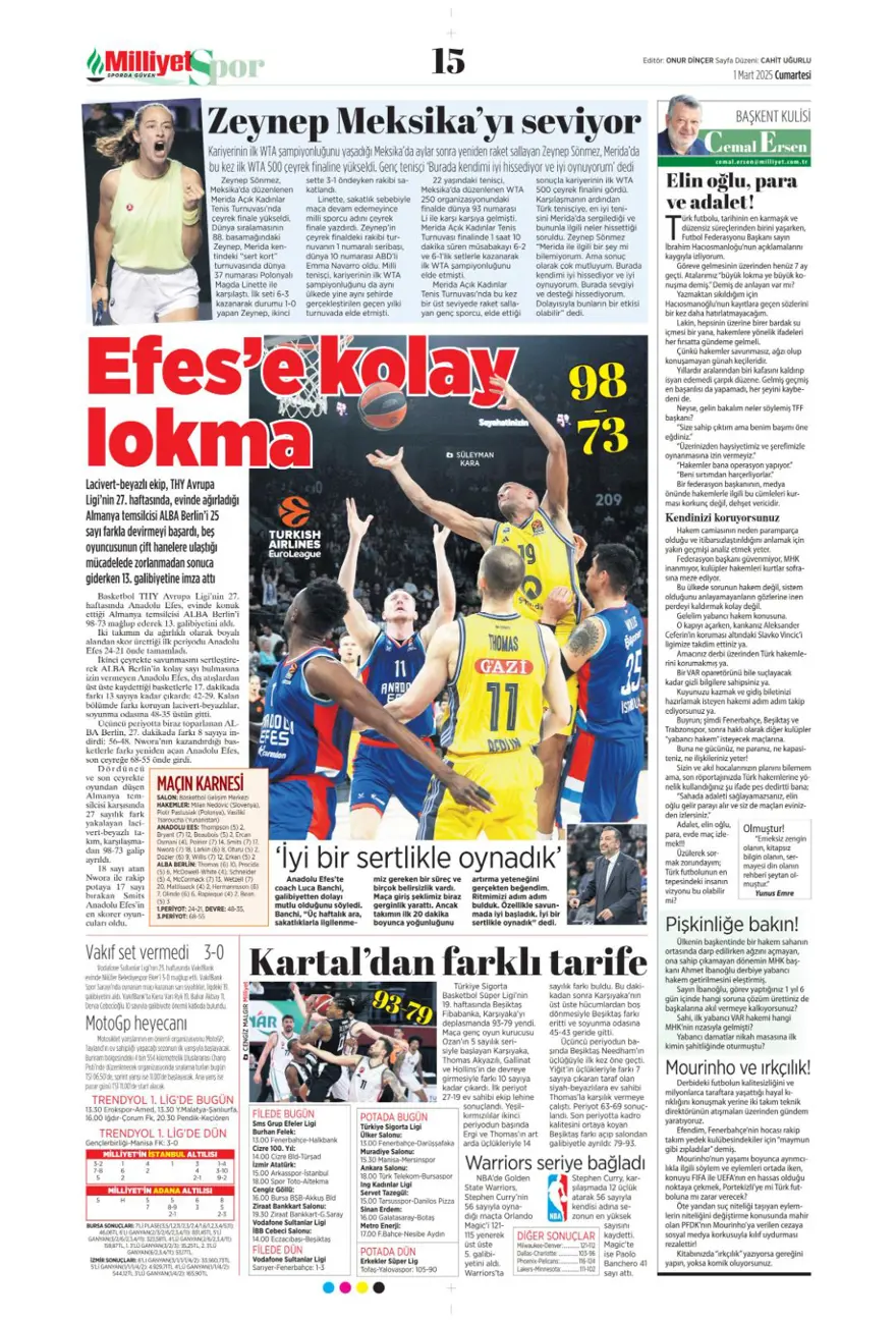 "Galatasaray Brezilyalı kaleciyle anlaştı" (1 Mart 2025 spor manşetleri) 21
