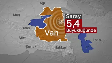 Van'da 5.4 büyüklüğünde deprem