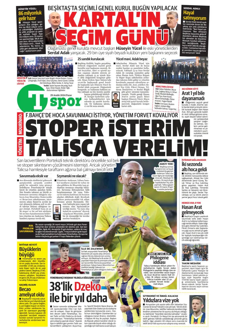 "Galatasaray'dan dünya yıldızı operasyonu" (29 Aralık 2024 spor manşetleri) 15