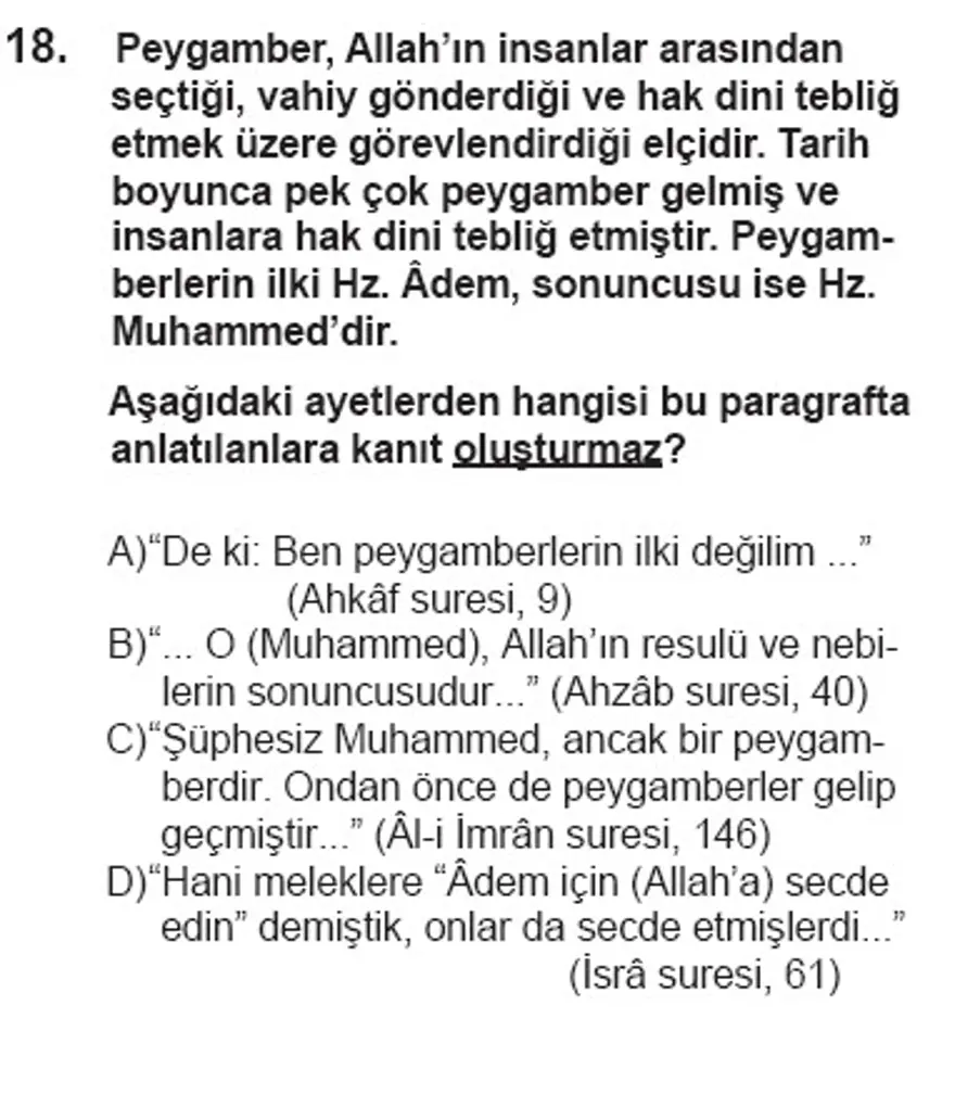 SBS 7. Sınıf Sosyal Bilimler Soruları 20