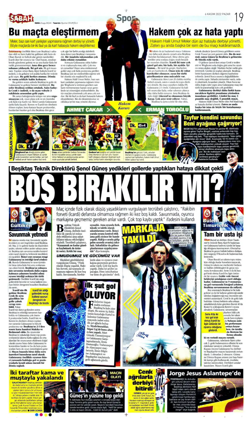 Günün spor manşetleri (6 Kasım 2022) 10