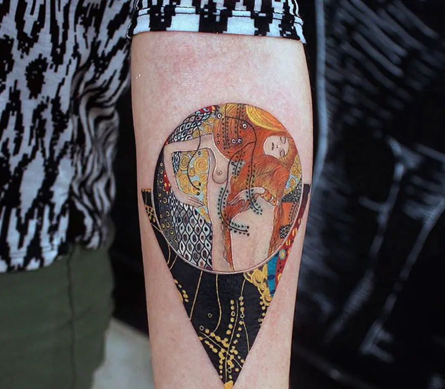 Klasikleşmiş resimlerin dövmeye dönüşmüş hali 4