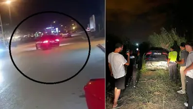 Drift atarken dereye uçtu!