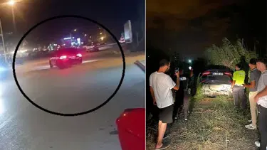 Drift atarken dereye uçtu!