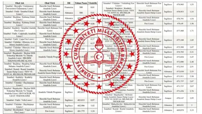 MEB lise taban puanları ve yüzdelik dilimleri 2025 | İstanbul, Ankara, İzmir hangi lise kaç puanla alım yapıyor? Fen Lisesi, Anadolu Lisesi taban puanları ve kontenjanları