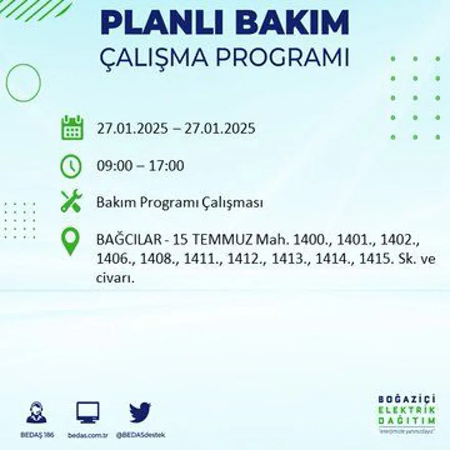 İstanbul'un birçok ilçesinde elektrik kesintisi: Avcılar'da elektrikler ne zaman gelecek? BEDAŞ kesinti programı 6