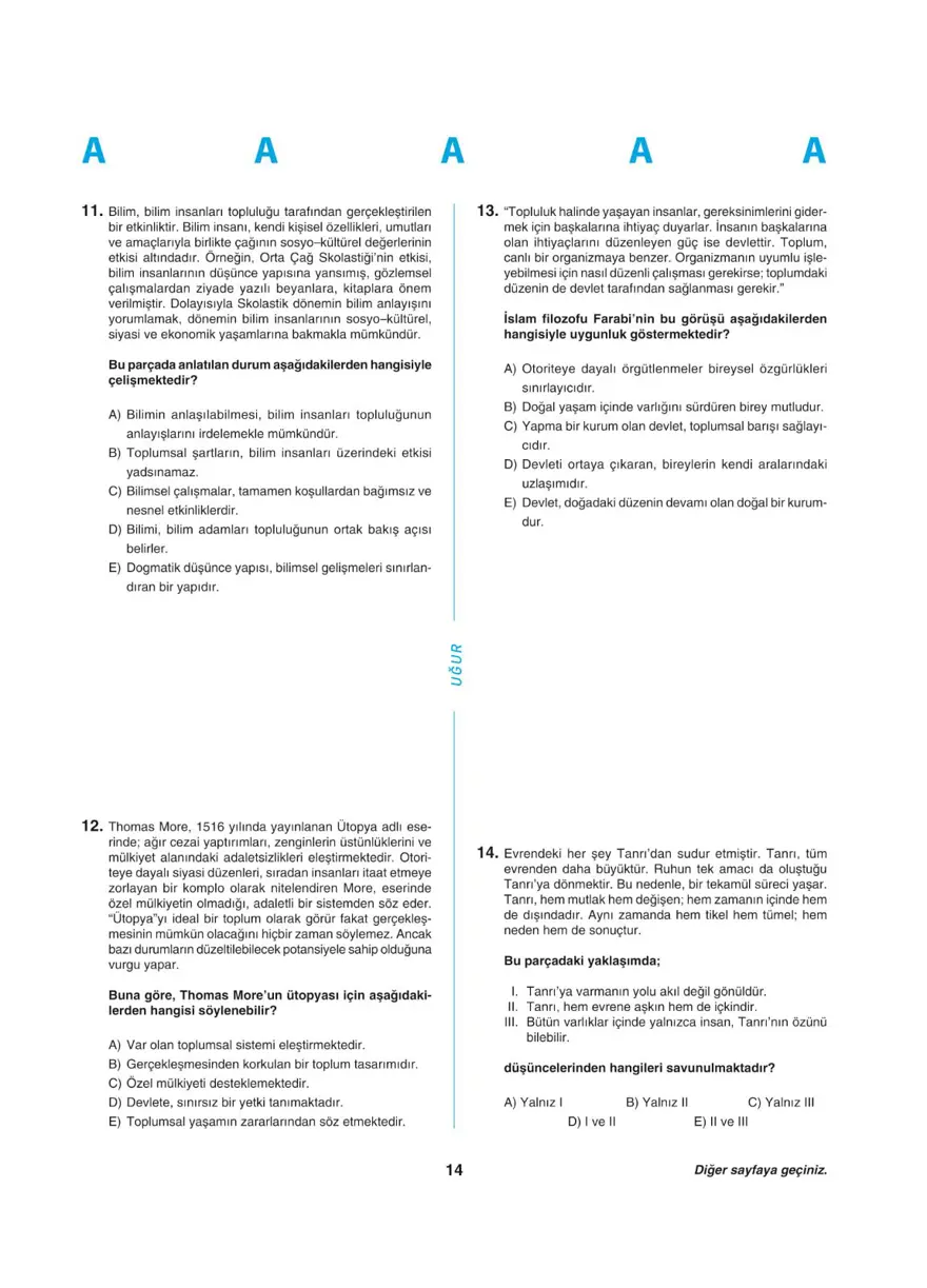 YKS - TYT deneme sınavı 13