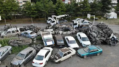 Bozkurt'ta sel sonrası araç mezarlığı