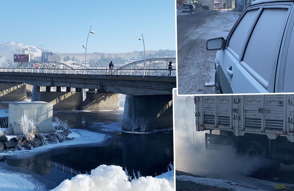 Türkiye’nin en soğuk noktası: -32 derecede nehir ve derelerbuz tuttu, araçlar çalışmadı