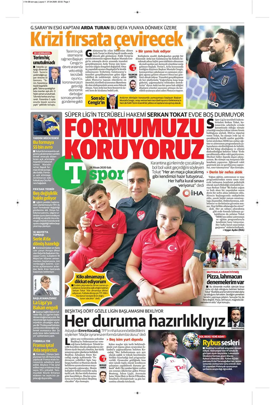 Günün spor manşetleri (28 Nisan 2020) 1