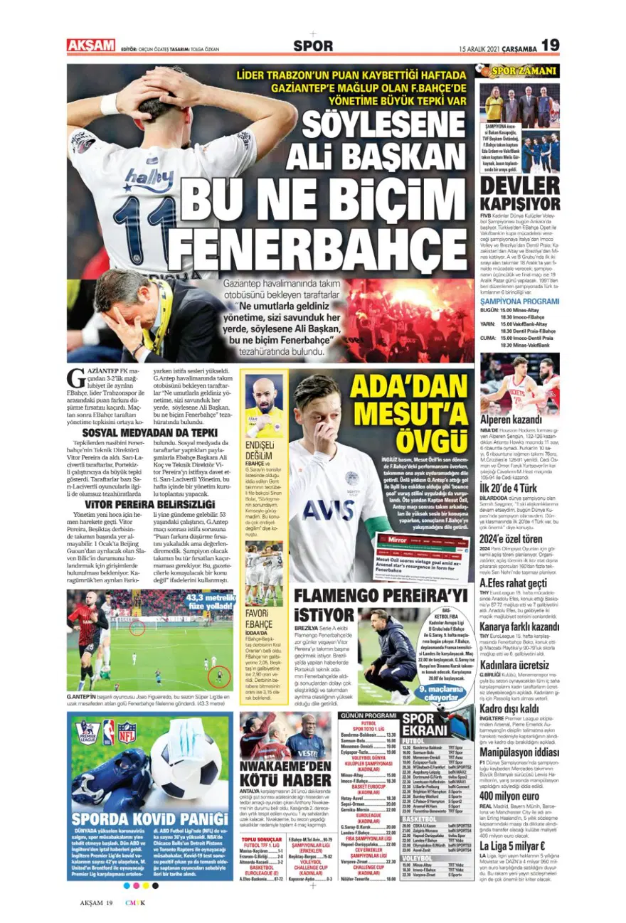 Günün spor manşetleri (15 Aralık 2021) 2 Günün spor manşetleri (15 Aralık 2021) 2