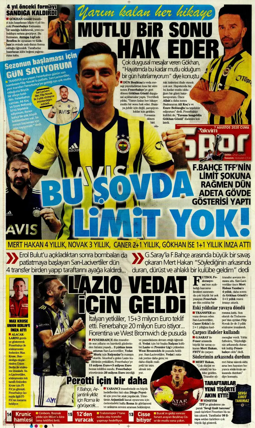 Günün spor manşetleri (07 Ağustos 2020) 13