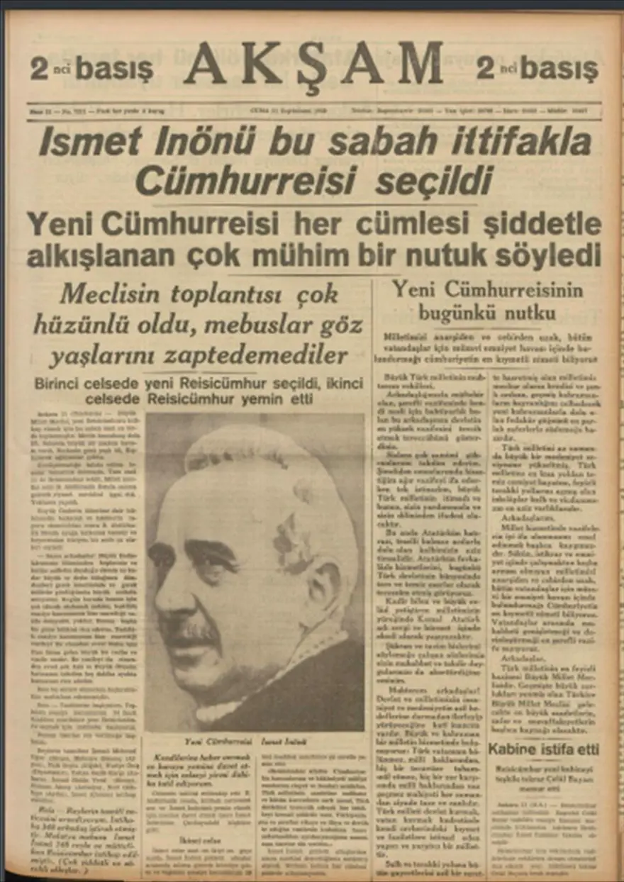10 Kasım matemi gazetelerin tarihi manşetlerinde: Bir güneş söndü 17